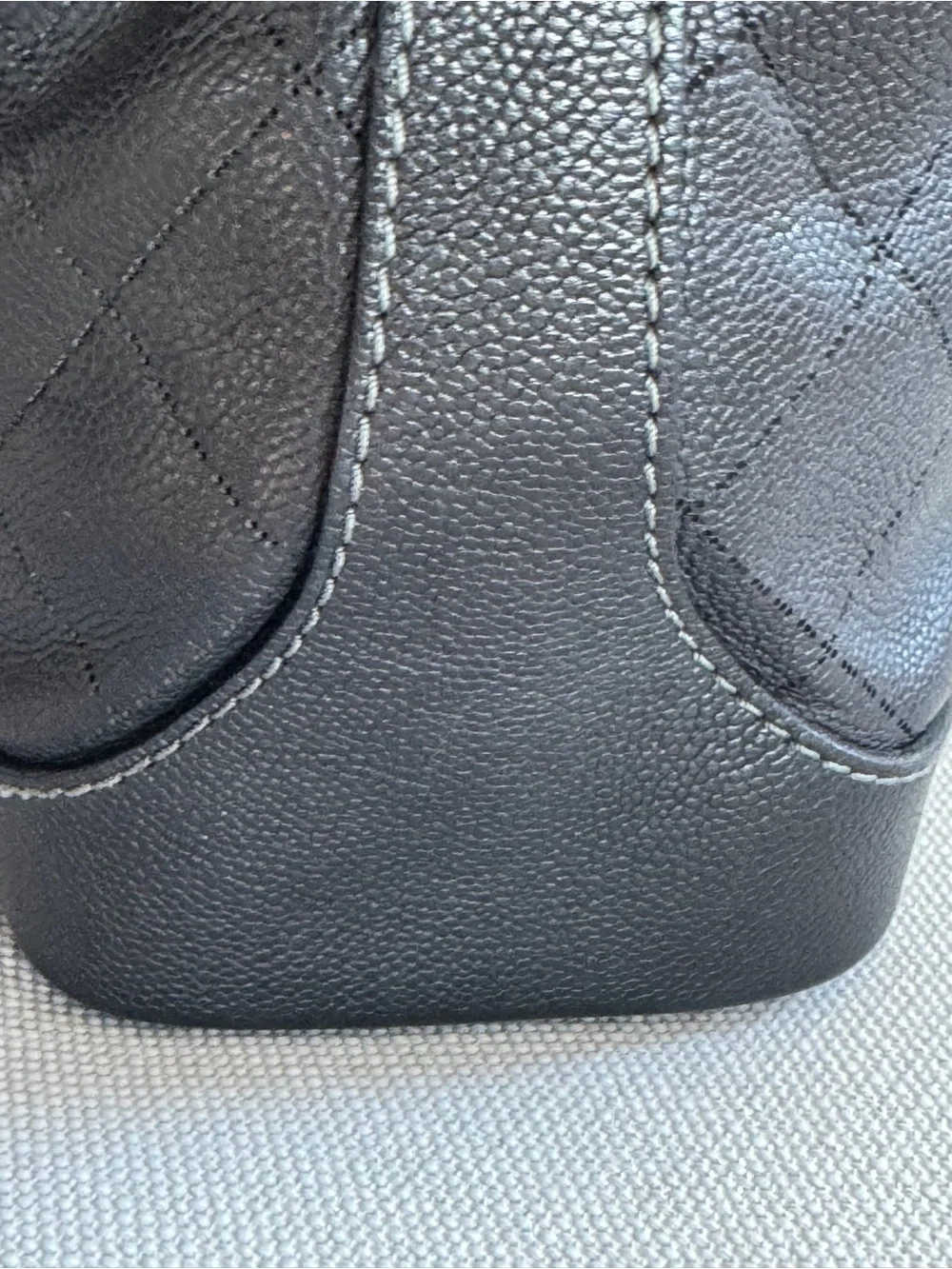 CHANEL Vintage Jumbo Single Flap Turnlock Black Caviar 2-Way Bag + COA